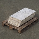 Batch of reclaimed bevelled white marble slabs (± 6,5 m²)