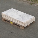 Batch of reclaimed white marble slabs (± 8 m²)