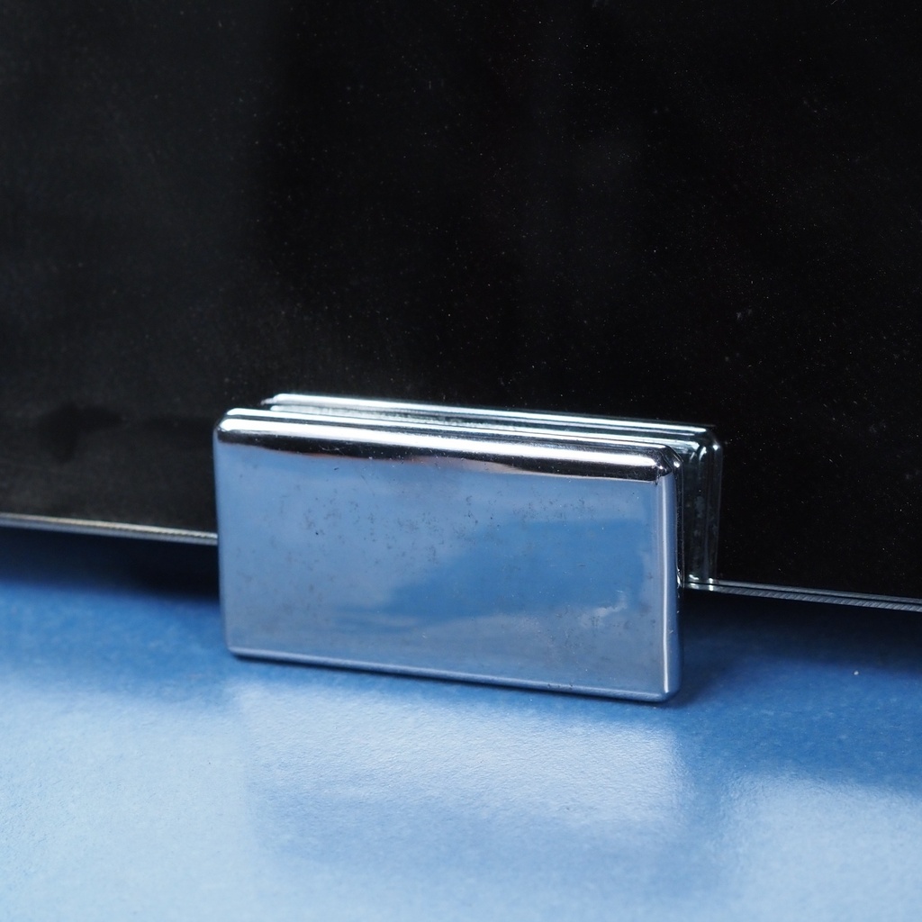 Set of 2 mirror fasteners in chrome brass by Jules Wabbes from the Générale de Banque