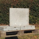 Grooved blue limestone slabs