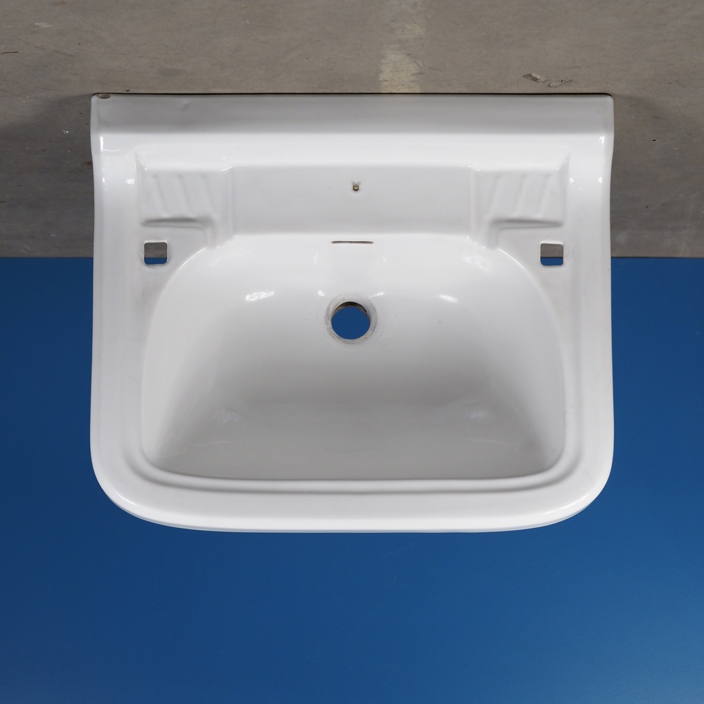 Glazed ceramic sink with double tap holes