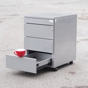 Drawer unit in grey lacquered steel (H. 63 cm)
