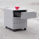 Drawer unit in grey lacquered steel (H. 56 cm)