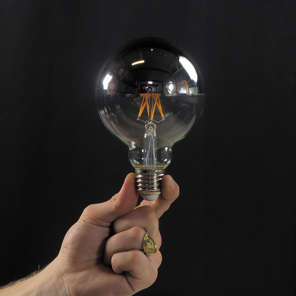 [3125460156498] Filament LED E27 D95 8watt silver cap (dimmable)