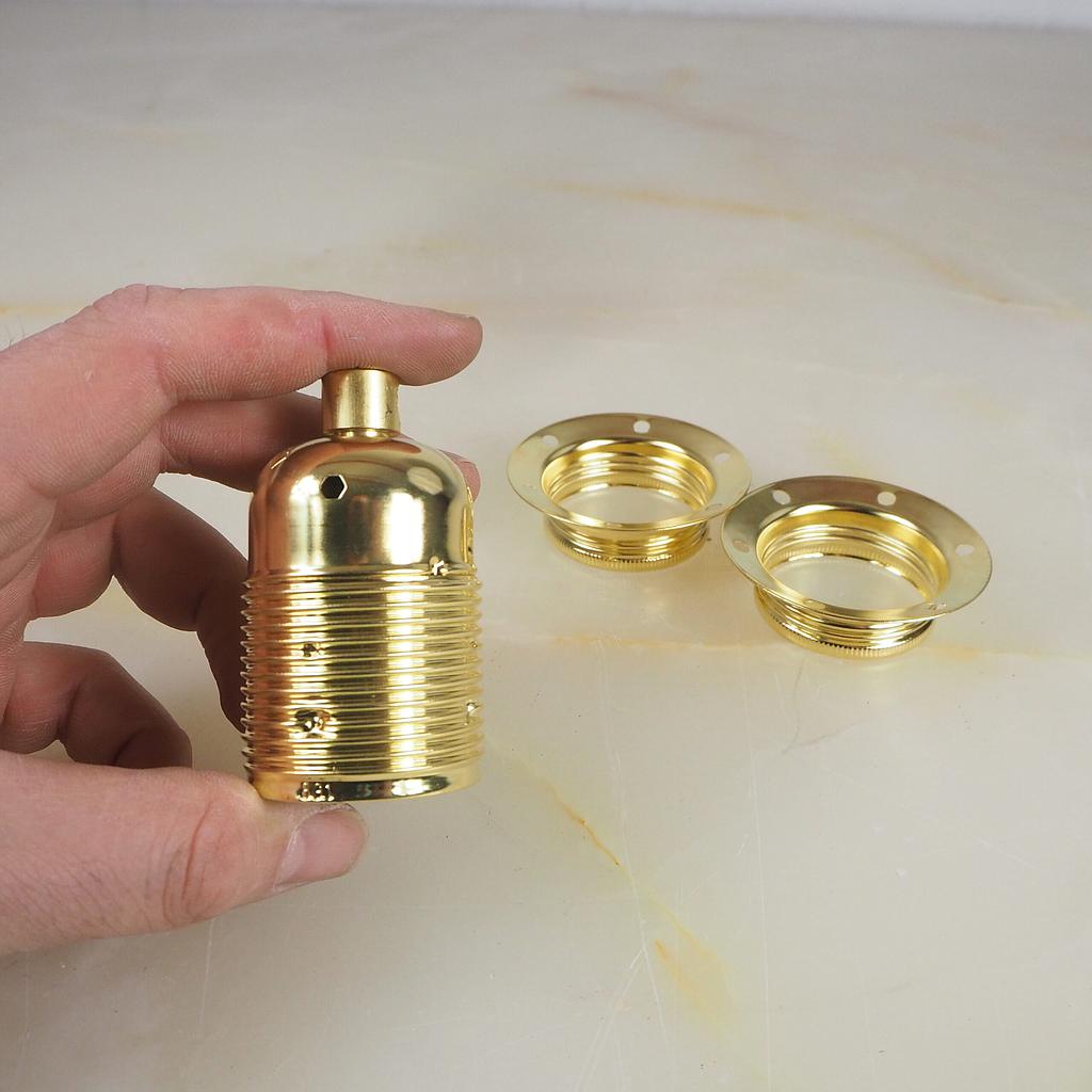 Golden E27 socket with rings