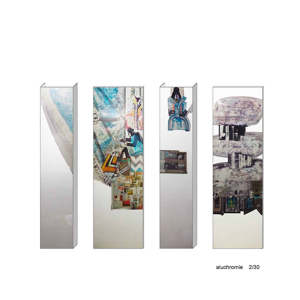 Set of aluchromie panels by Ralph Cleeremans (285 cm high) set 02