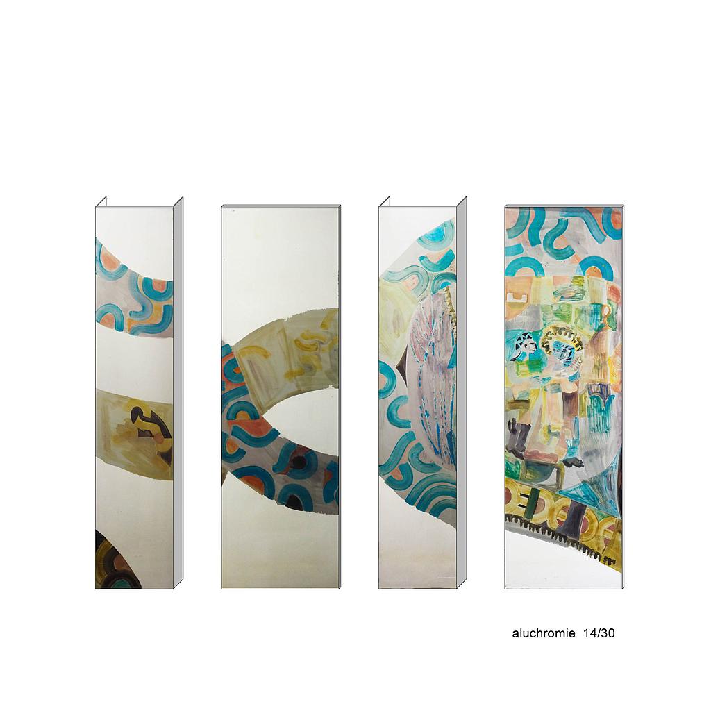 Set of aluchromie panels by Ralph Cleeremans (285 cm high) set 14