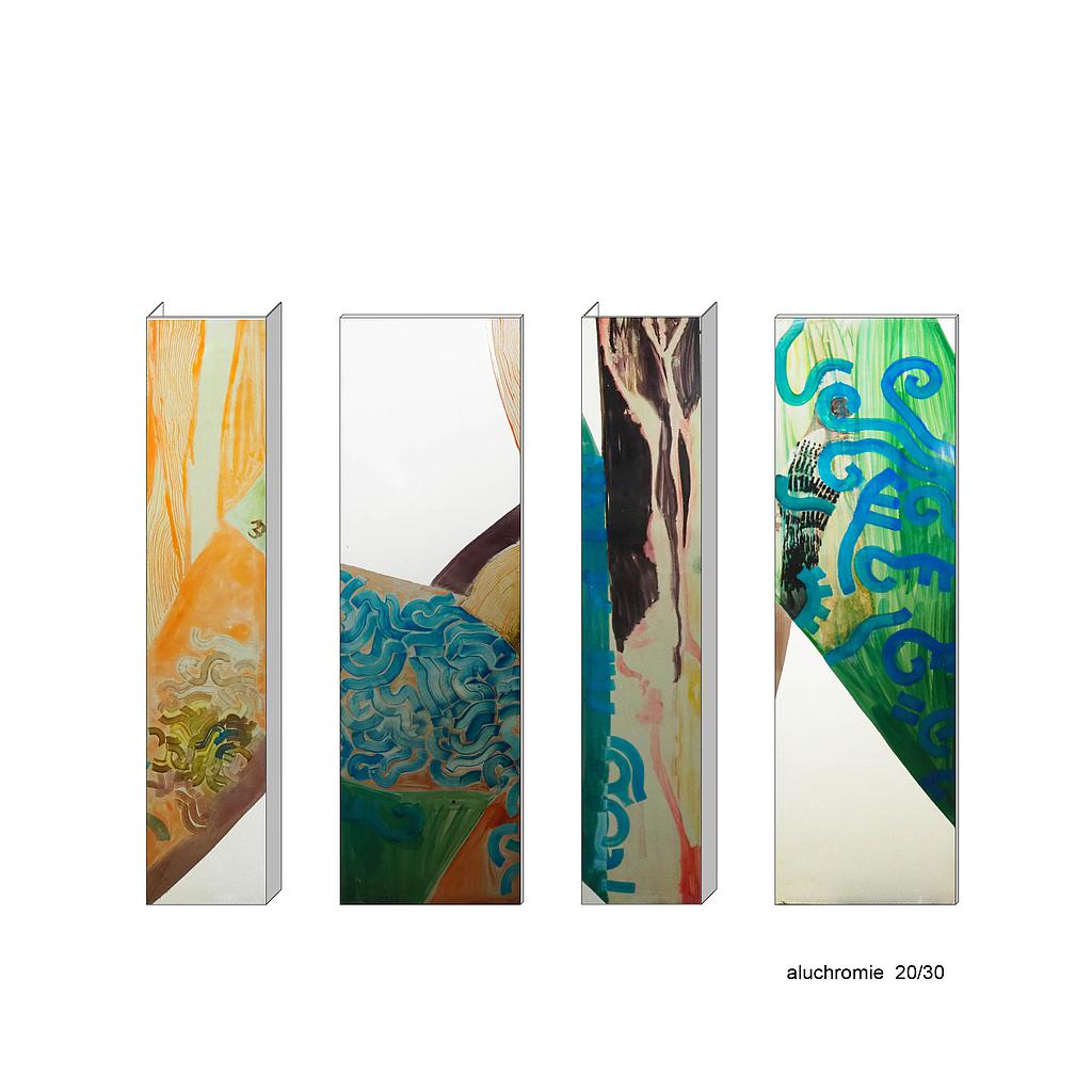 Set of aluchromie panels by Ralph Cleeremans (285 cm high) set 20
