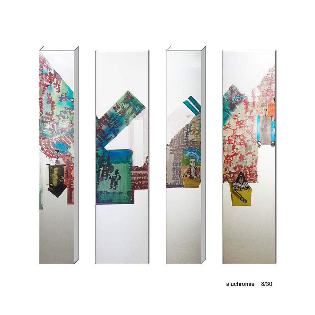 Set of aluchromie panels by Ralph Cleeremans (354 cm high) set 08