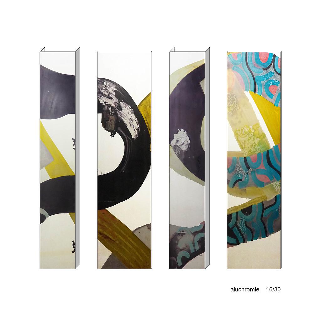 Set of aluchromie panels by Ralph Cleeremans (354 cm high) set 16