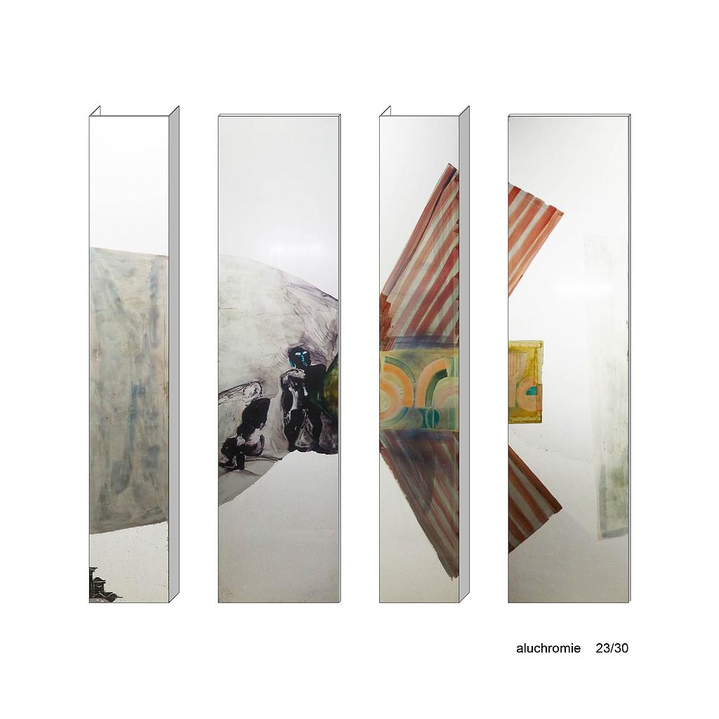 Set of aluchromie panels by Ralph Cleeremans (354 cm high) Set 23