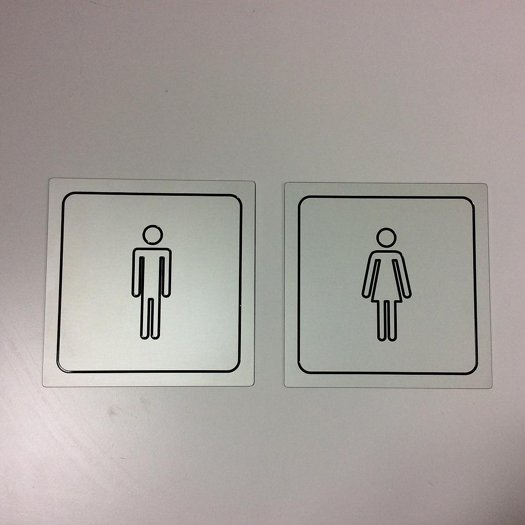 [999HAR050] Toilet signage (male and female) in aluminium