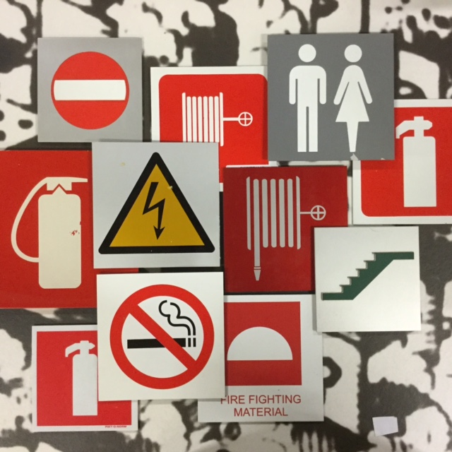 Various signs in aluminium or plastic