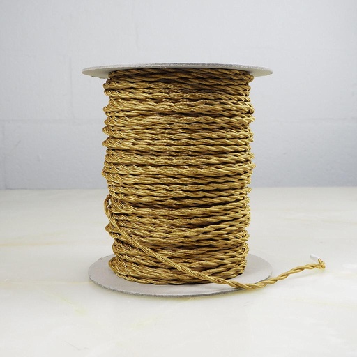 [998LIG009] Electrical textile cable 'Twist' 2*0,50 (GOLD)