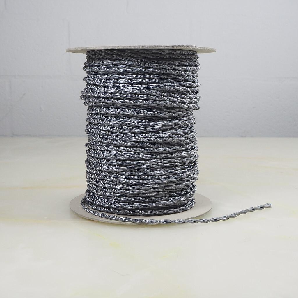 [998LIG008] Electrical textile cable 'Twist' 2*0,50 (SILVER)