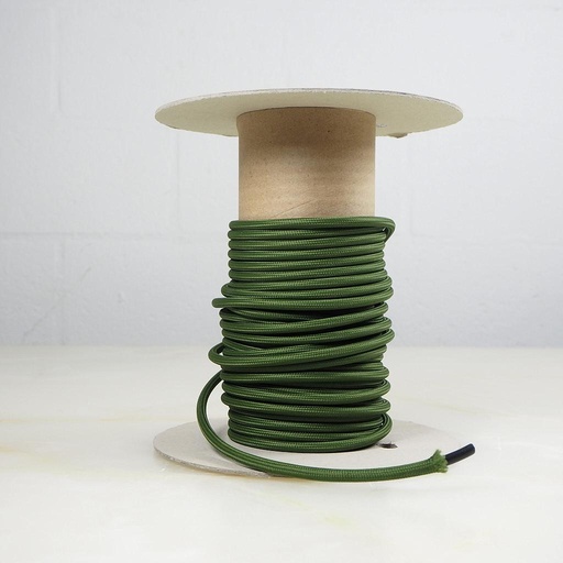 [998LIG006] Electrical textile cable 3*0,75 (BOTTLE GREEN)