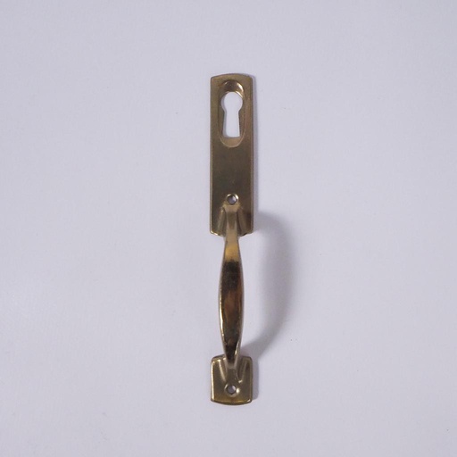 [103HAR359] Brass plated steel cabinet handle with key hole