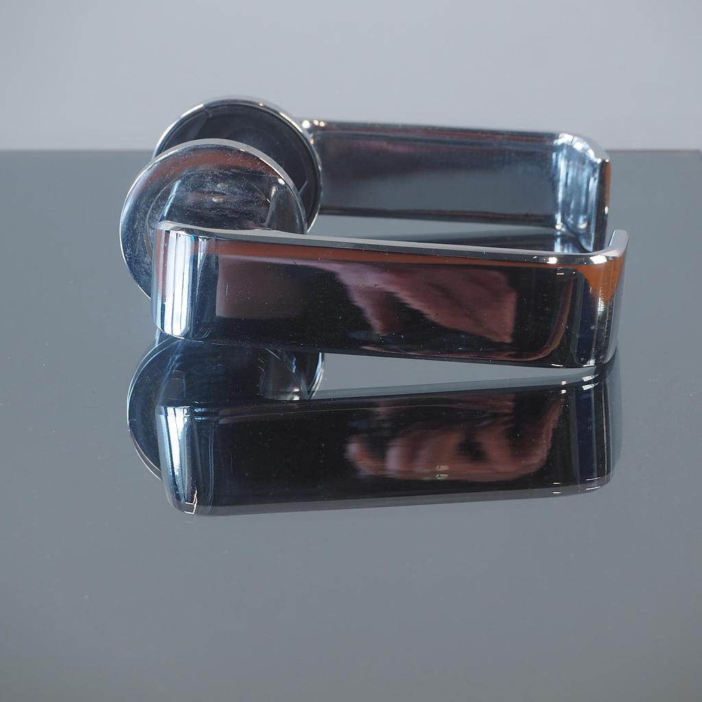 Door handle in chromed brass by Maison Vervloet from De Ligne building (ca. 1973) - Silver