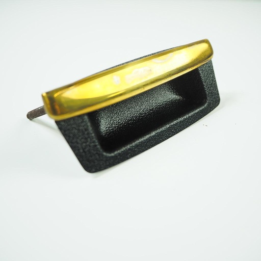 [103HAR285_2] Cosmo - polished brass and black inset cabinet handle (Length : 9 cm)