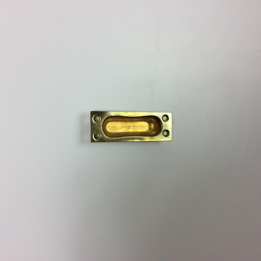 Pair of flush cabinet handle in Brass (8cm)