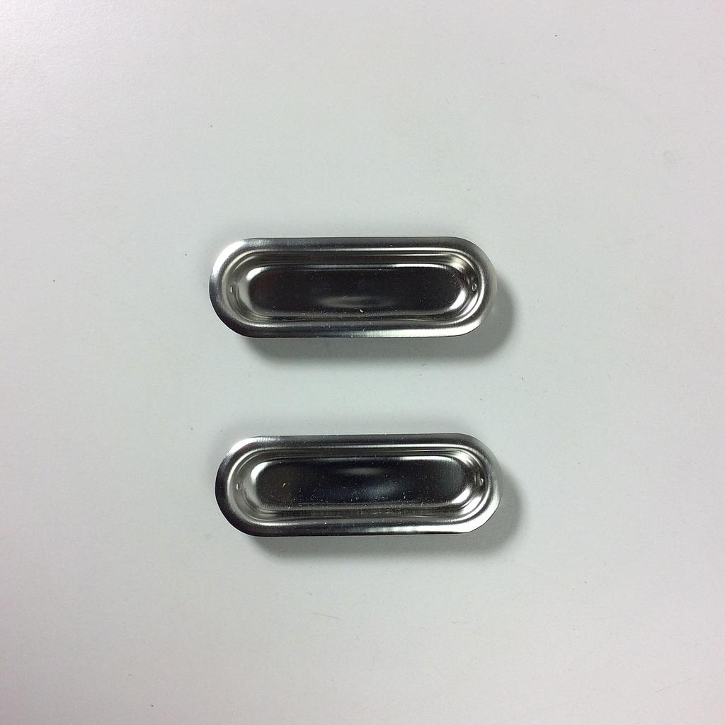Pair of Inset Cabinet Handle in steel (Length : 9 cm)