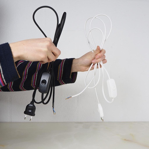 Textile cable with switch and plug (New)
