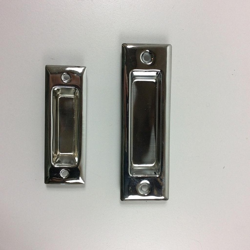 [103HAR076_S] Pair of inset cabinet handle in chromed brass (L. 8 cm or 10 cm)
