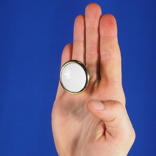 [999HAR307] Cabinet button with white inlay