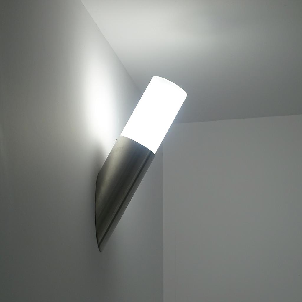 Wall light in glass and brush stainless steel by Schmitz - Leuchten