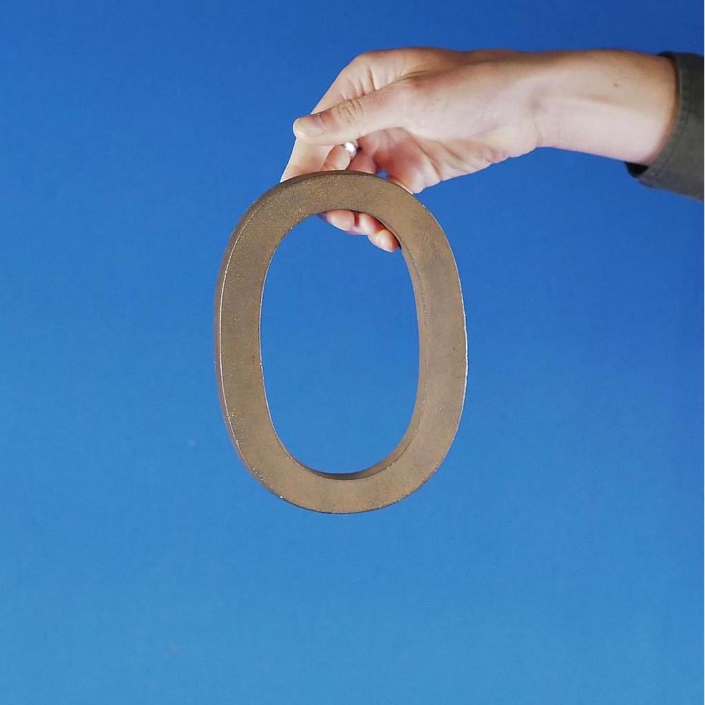 Floor number '0' in sand-cast solid bronze by Jules Wabbes from the Générale de Banque (various sizes)