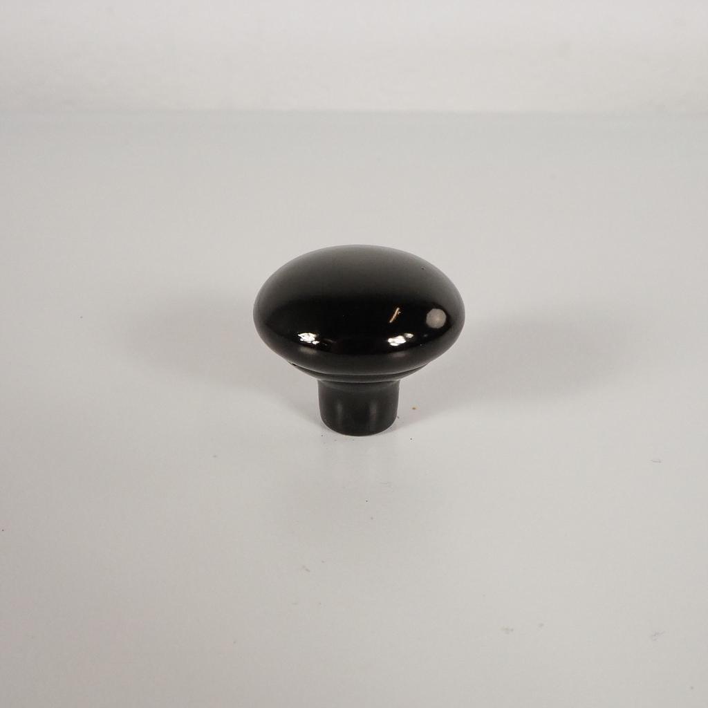 Black lacquered pressed steel cabinet handle