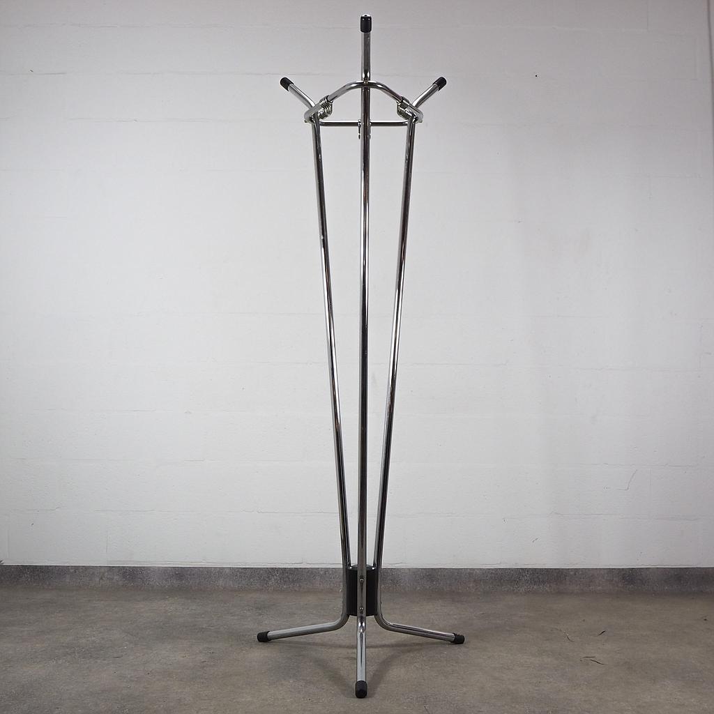 Coat rack in chromed tubular steel by Tubax (ca. 1970)