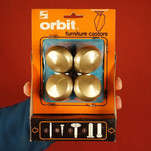 [183HAR051] Batch of 4 casters by ‘Orbit’