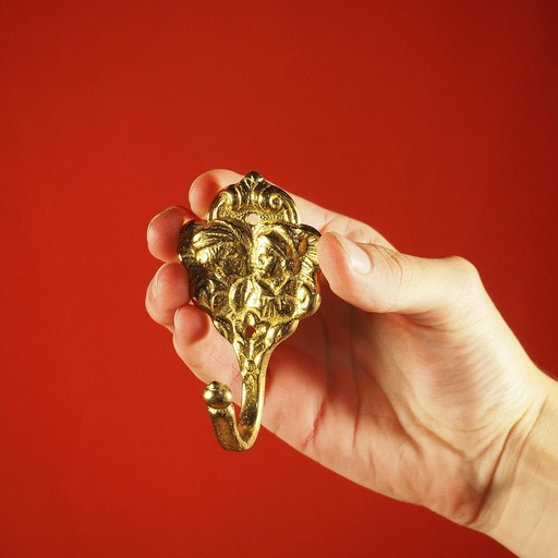 [999HAR871] Coat hook 'Robin and Marian' - Gold