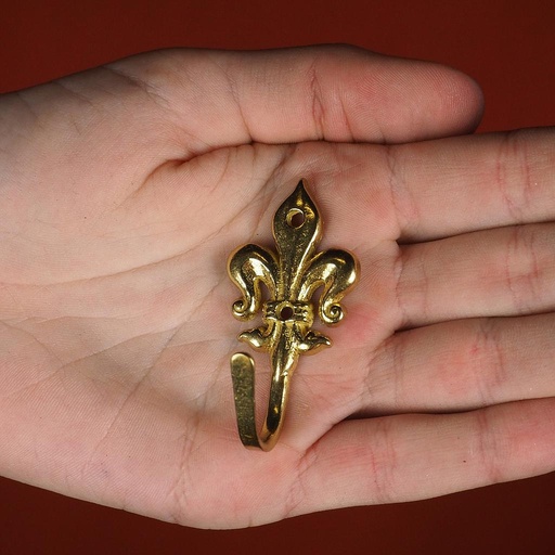 [999HAR908] Coat hook 'Fleur de lis' - Gold - Medium