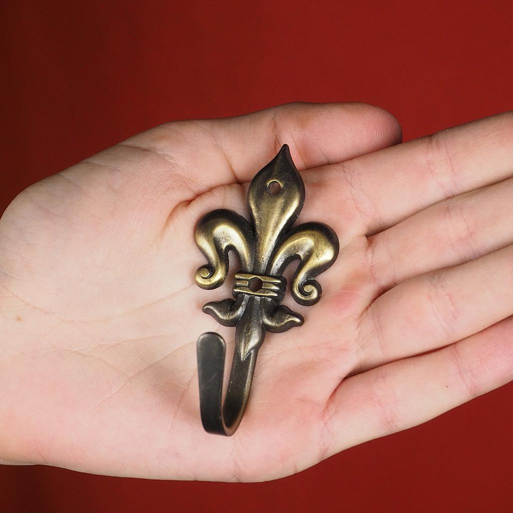 [999HAR910] Coat hook 'Fleur de lis' - Bronze - Large