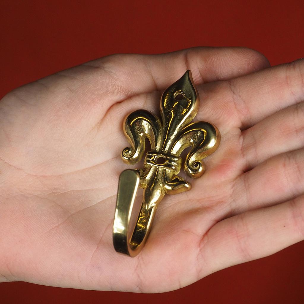 [999HAR911] Coat hook 'Fleur de lis' - Gold - Large