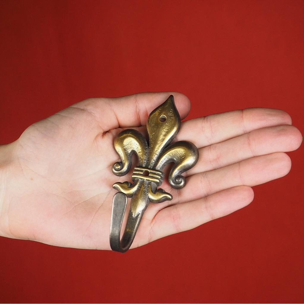 [999HAR912] Coat hook 'Fleur de lis' - Bronze - Extra Large