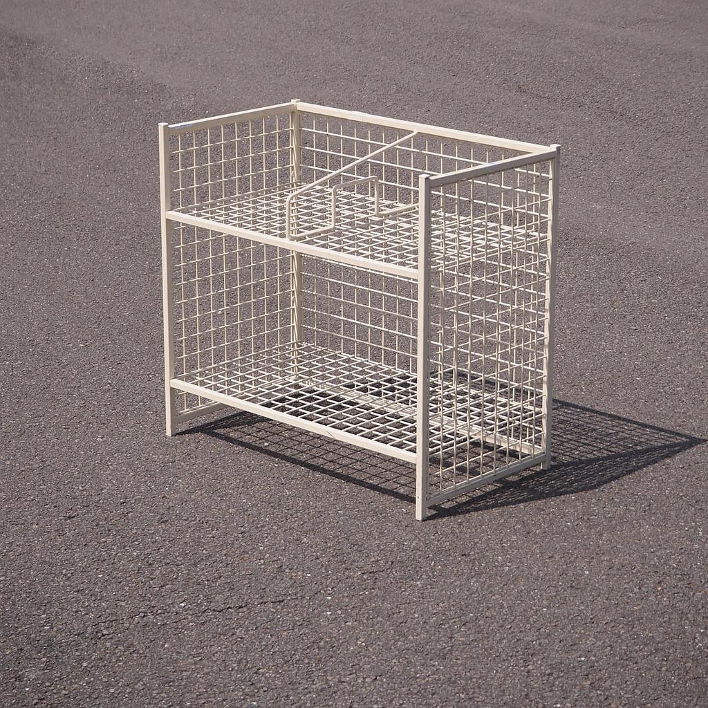 [901FUR028] Wire shelving unit in lacquered steel - Cream/White