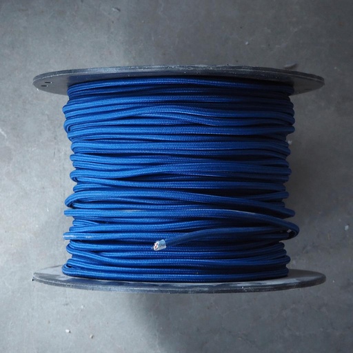 [999LIG1040] Two-wire electrical cable with blue textile (100 meters)