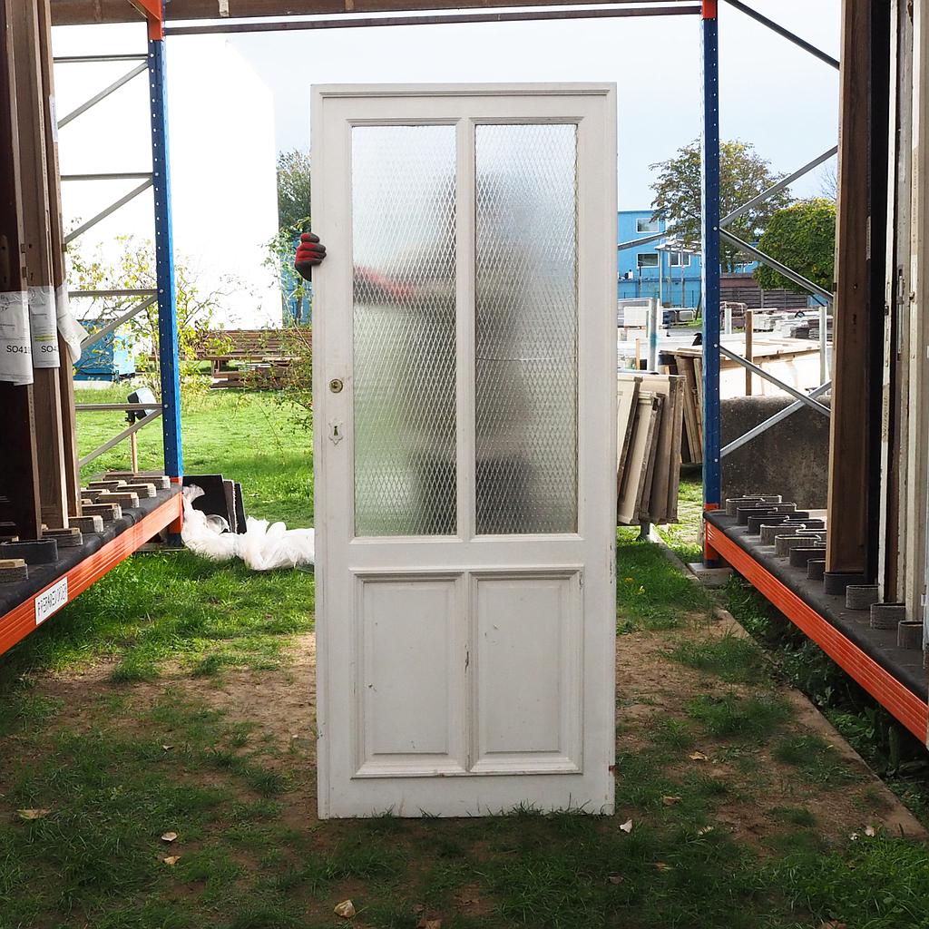 Solid wooden door with glass panels (H. 198,6 cm x W. 82,5 cm) - Right