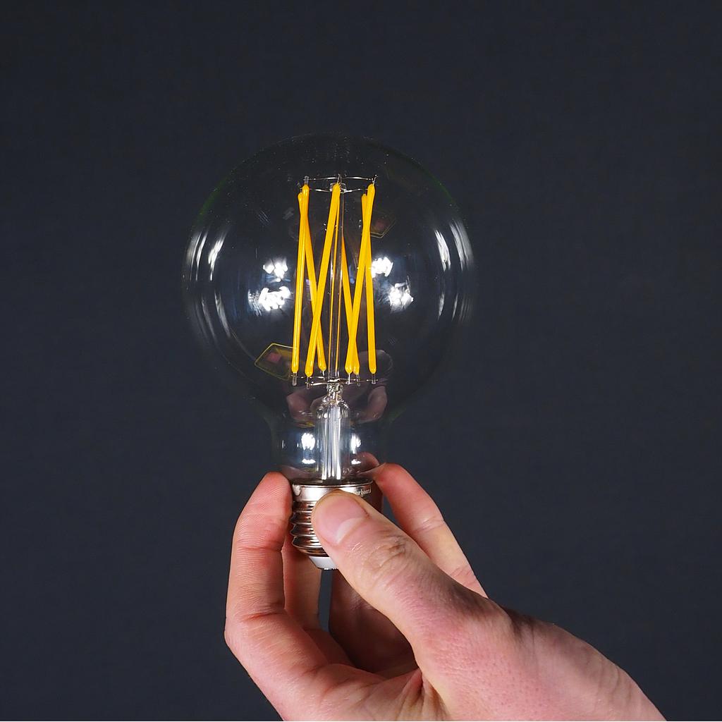 [8719172610550] Bulb 'Big Led Globe 95MM' by Snoerboer (4W, E27, Dimmable) - Clear glass