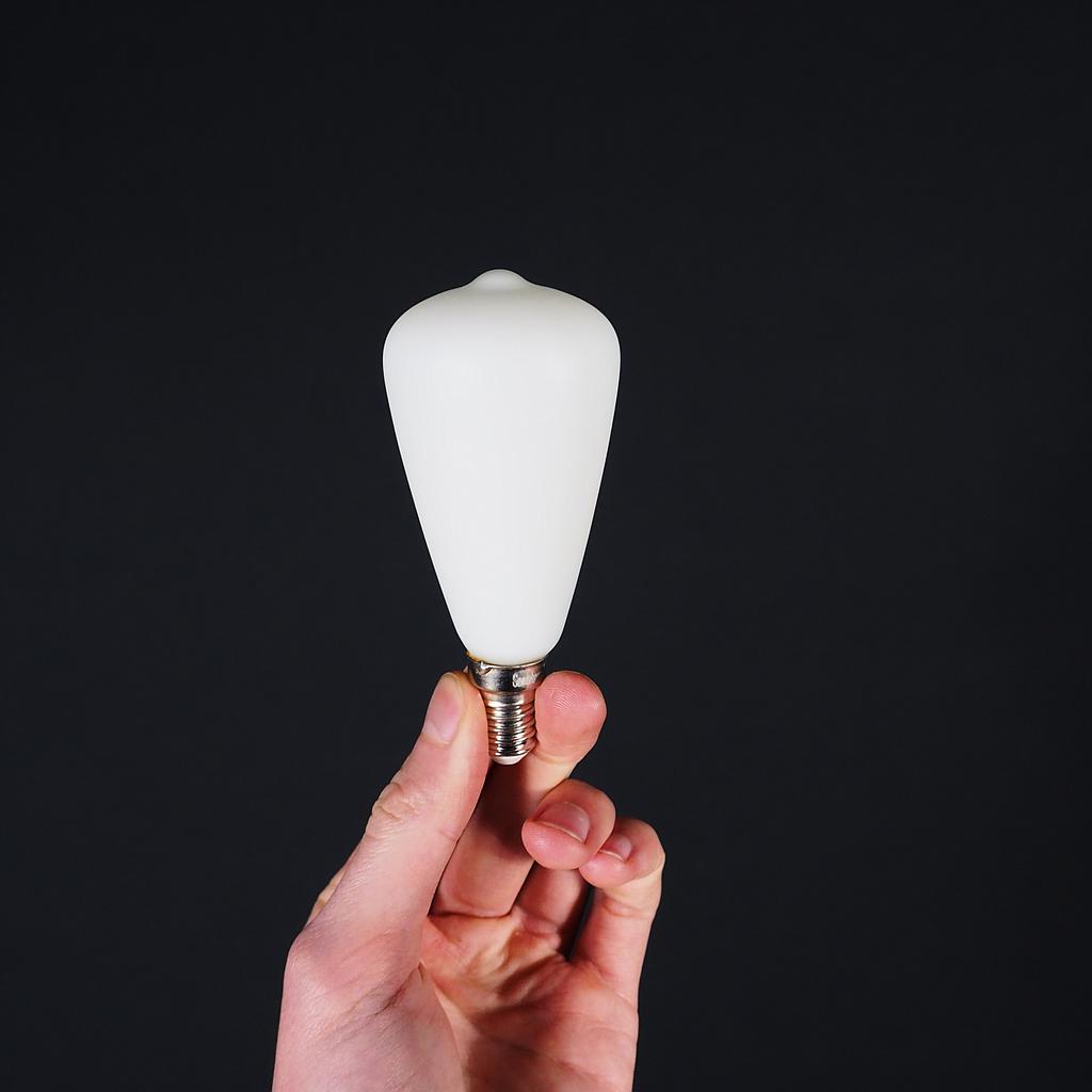 Bulb 'Filament Led Edison 46MM' by Snoerboer (4,5W, E14, Dimmable) - Satin opal glass