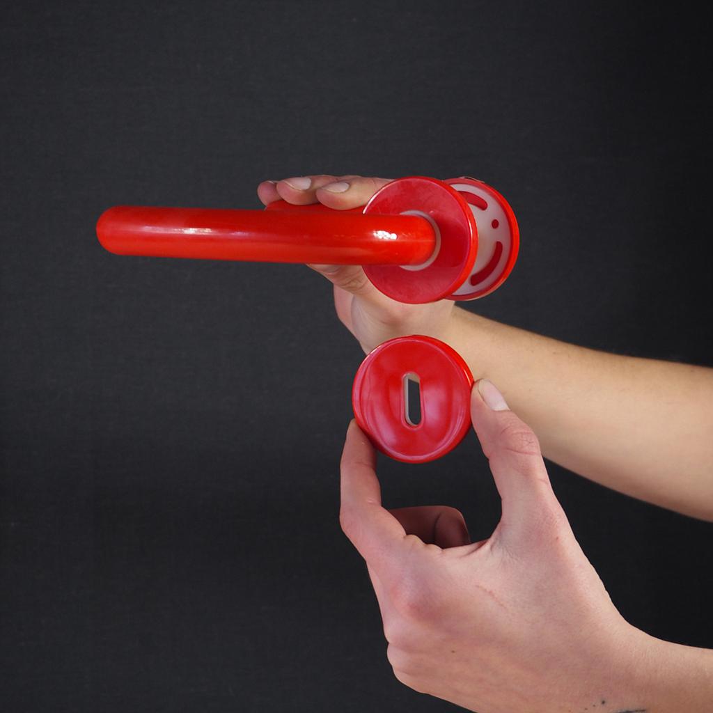 [999HAR962] Door handle 'Iseo' by Sergio Asti for Olivari, Italy (ca. 1983) - Red