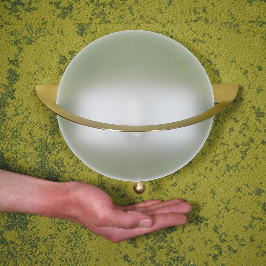 [206LIG592] Wall light in frosted glass and brass by Holtkötter Leuchten - Matt