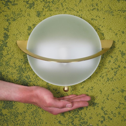 [206LIG592] Wall light in frosted glass and brass by Holtkötter Leuchten - Matt