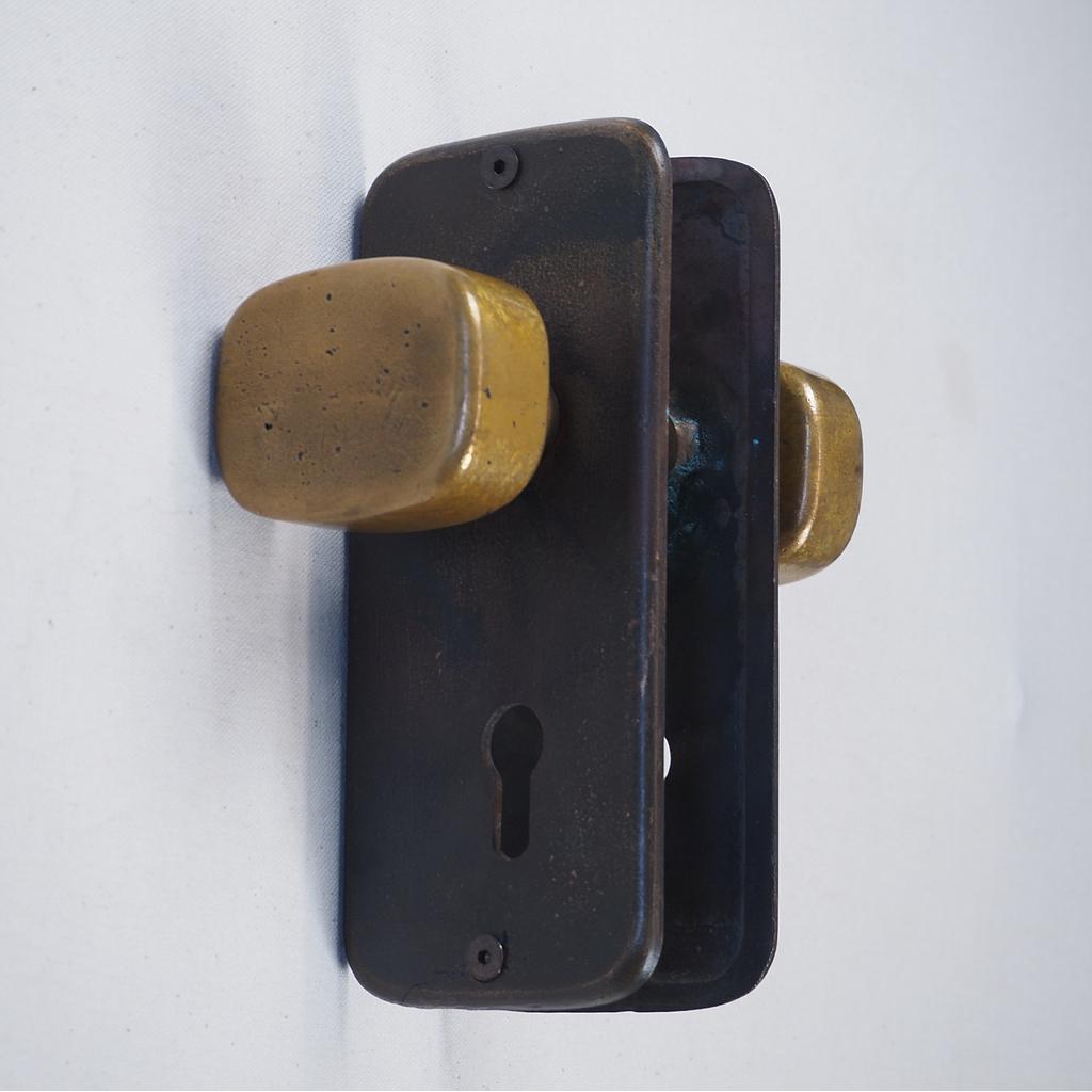Door handle in solid bronze by Jules Wabbes (ca. 1970) - Double sided (fixed)