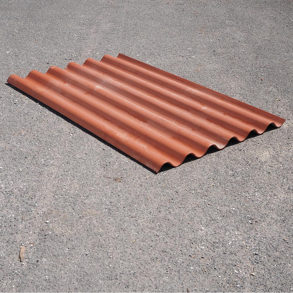 Corrugated roofing sheet 'Terracotta' in fibre cement