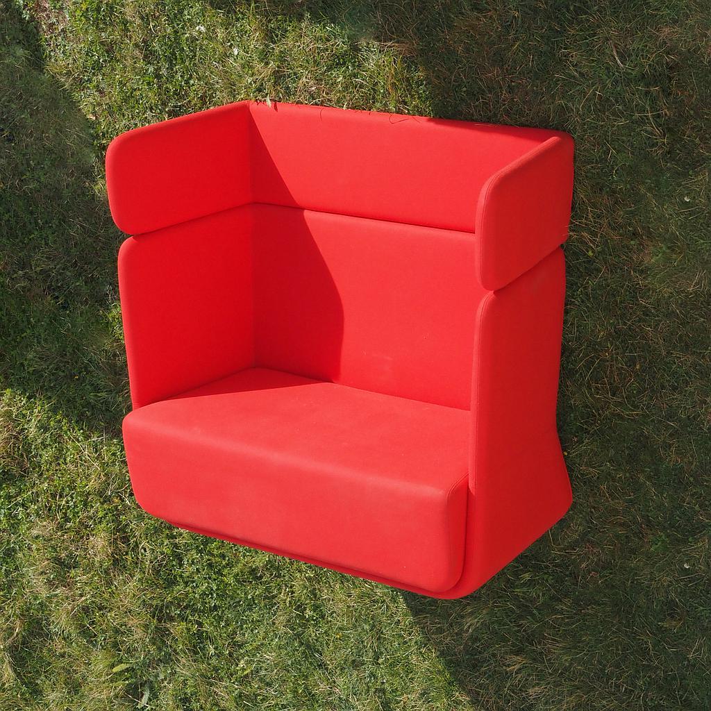 [901FUR777] Red sofa 'Basket High' by Matthias Demacker for Softline (ca. 2011)
