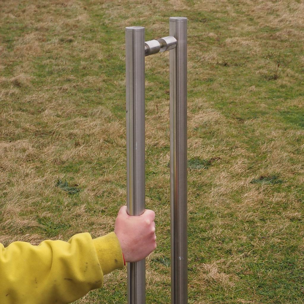 Double pull handle in stainless steel (H. 180 cm)